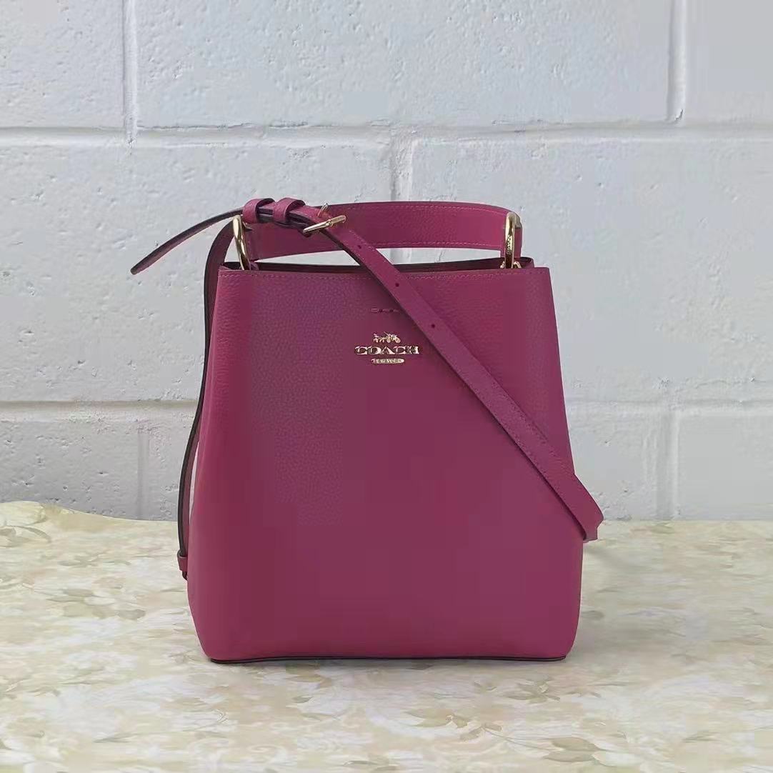 COACH 1011 Small Town Bucket Bag In Bright Violet COACH 1011 Small Town Bucket Bag In Bright Violet